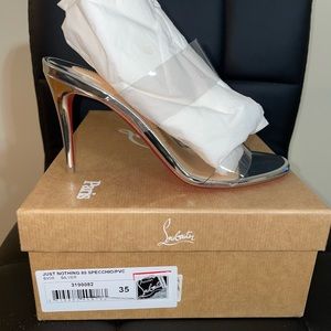 Just nothing 85 specchio/pvc. Christian Louboutin heels. Silver. no receipt